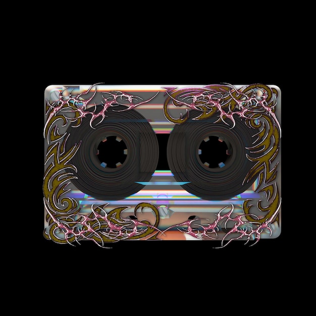 3d rendering tape with tribal