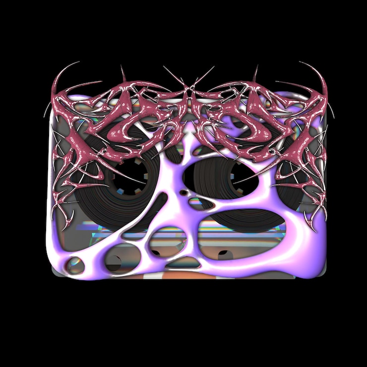 PSD 3d rendering tape with tribal