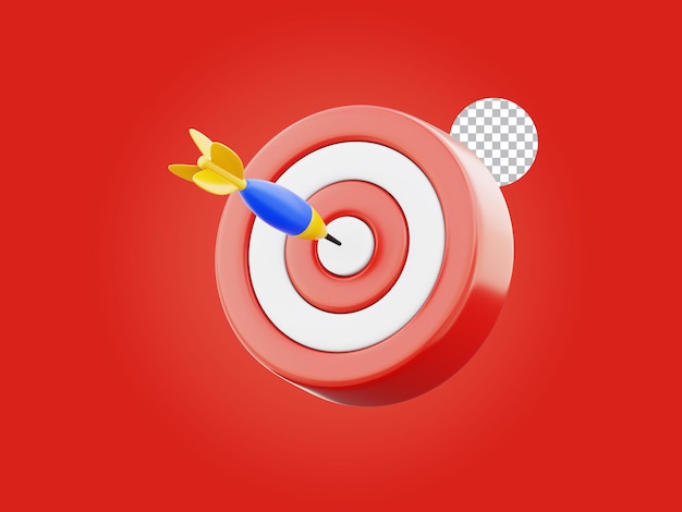 3d rendering target achievement icon arrow target business symbol dartboard concept illustration
