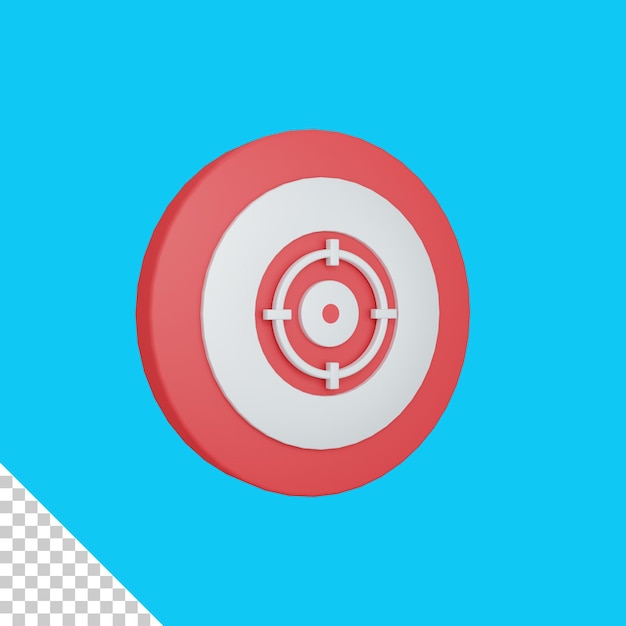 PSD 3d rendering target or goal isolated. useful for business and finance design illustration