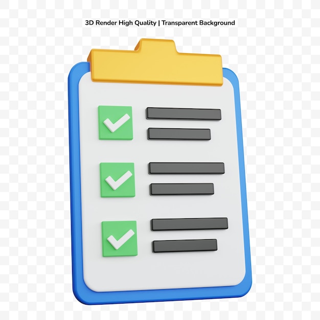 3d rendering task list with the check box isolated