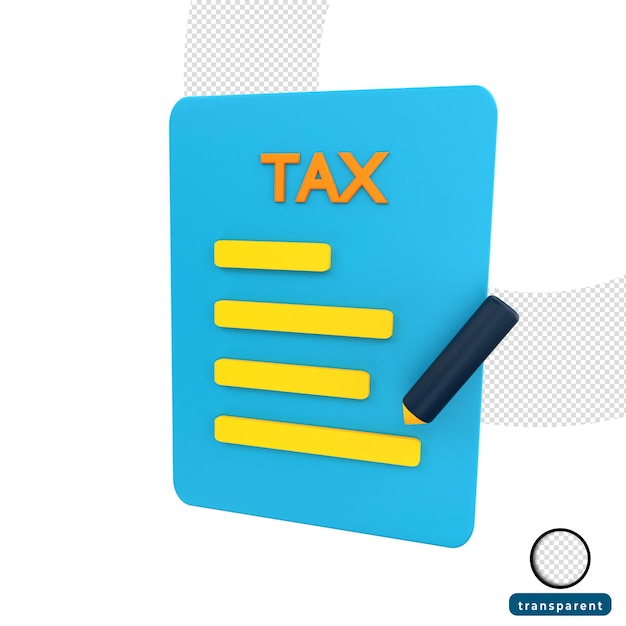 3D rendering tax icon for business