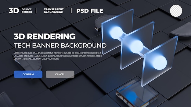 PSD 3d レンダリングテクノロジーのバナー