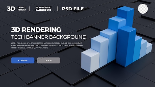 PSD Технологический баннер 3d-рендеринга
