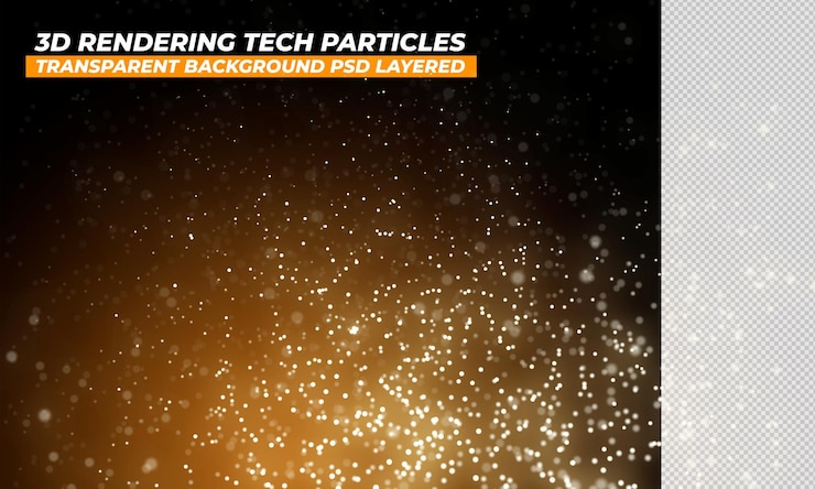 PSD 3d rendering technologie licht effecten deeltjes transparante achtergrond elementen