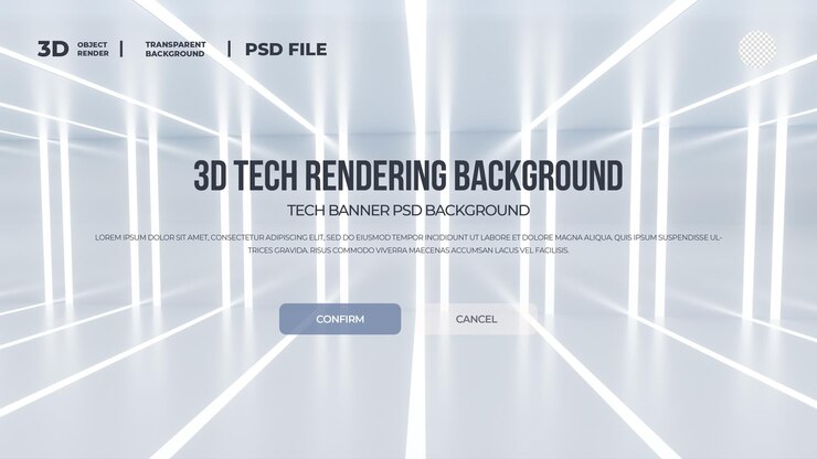 PSD 3d rendering technology background line template psd