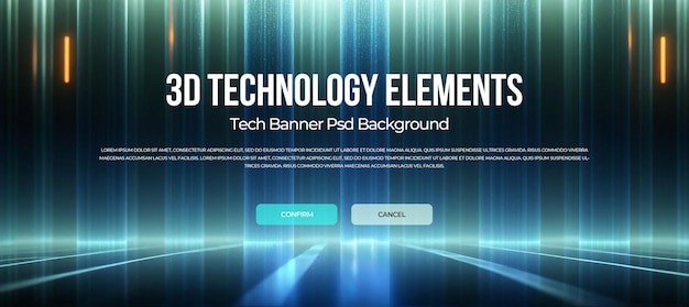 3D-rendering teknologi banner baggrund psd