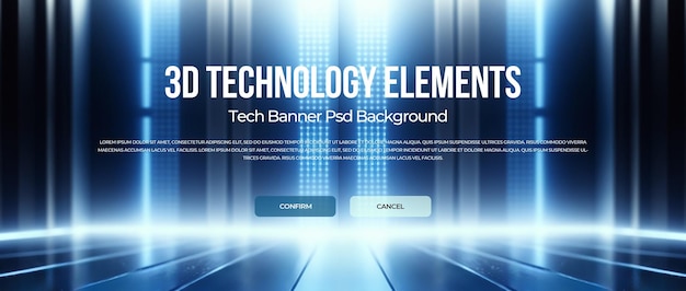3D-rendering teknologi banner baggrund psd