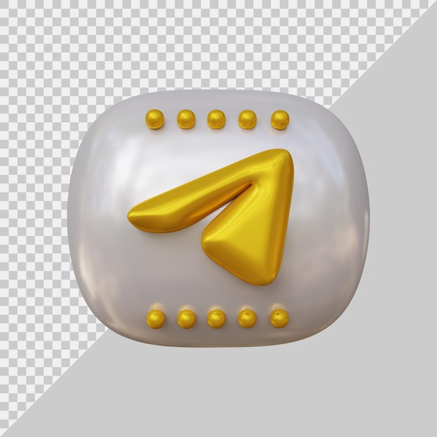 3d rendering of telegram icon social media concept