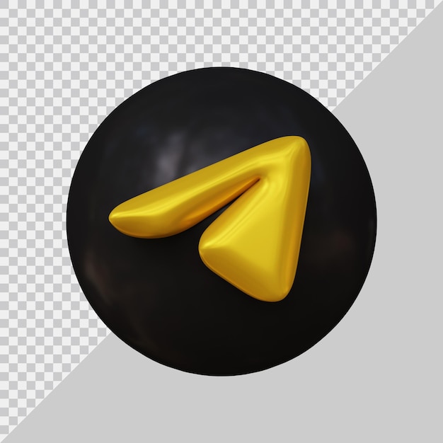 3d rendering of telegram icon social media concept