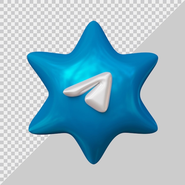 3d rendering of telegram icon social media with modern style