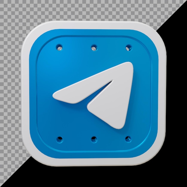 3d rendering of telegram icon