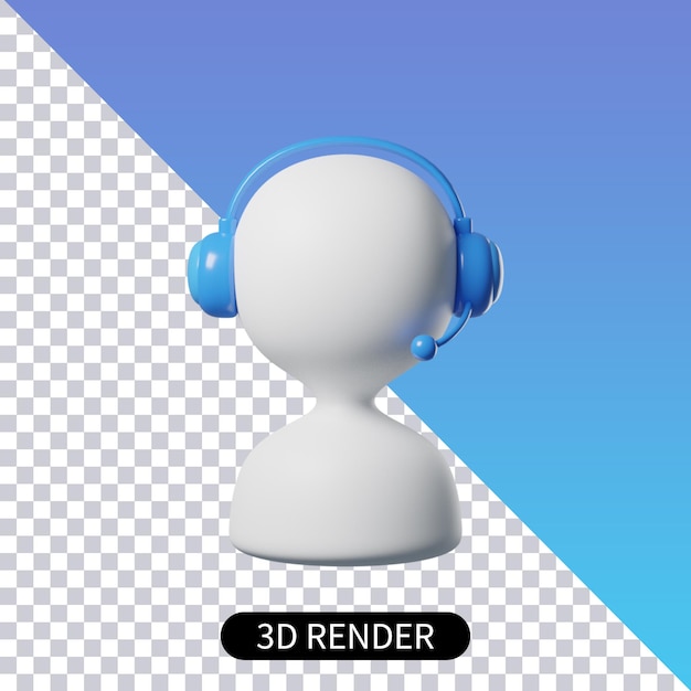 PSD 3dレンダリング電話交換手コールセンターアイコンデザイン