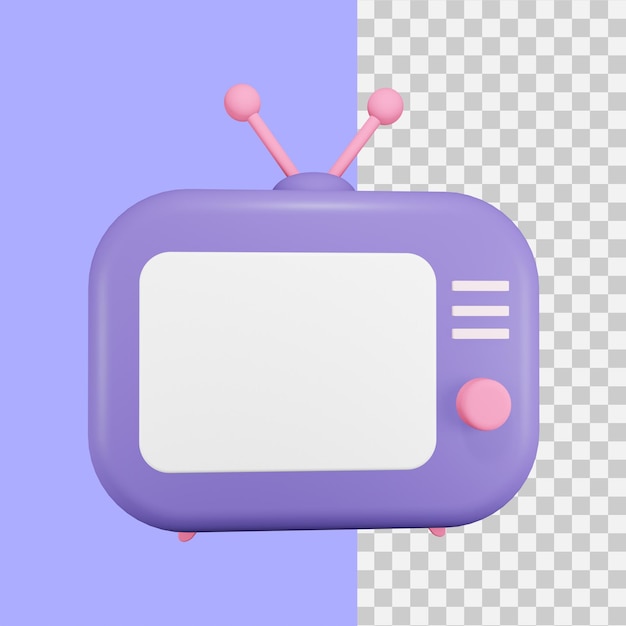 3d-rendering televisie pictogram