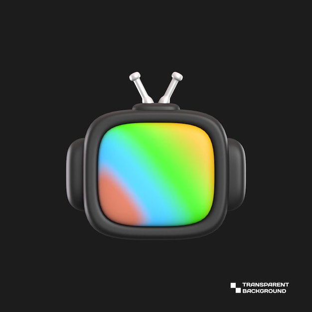 PSD 3d rendering television application icon