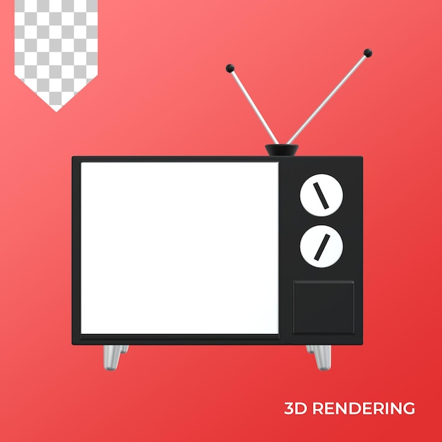 PSD icona della televisione di rendering 3d psd premium