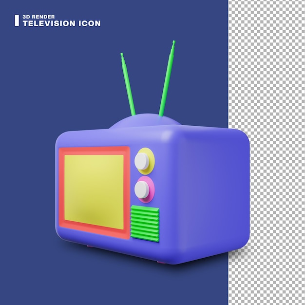 3d rendering television icon