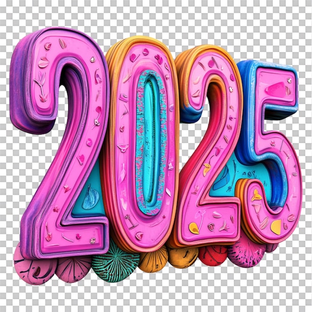 3D rendering Text Design for New Year 2025 Logo Blending with Modern