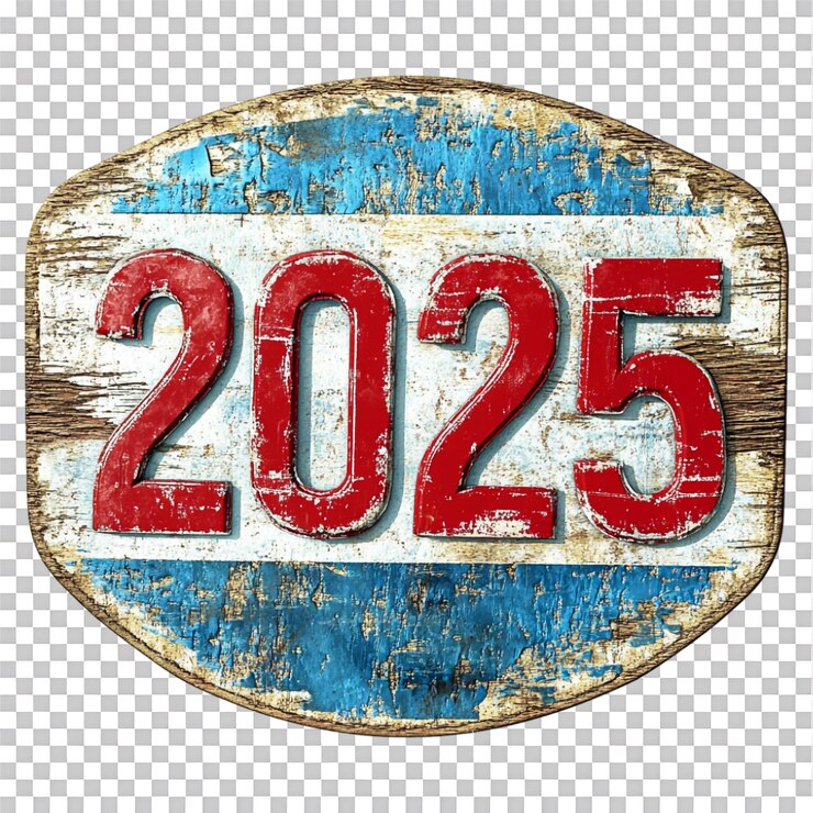 PSD 3d rendering text design for new year 2025 logo blending with modern aesthetics carton style