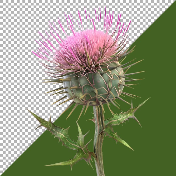 PSD 在透明的背景上描绘一朵花的 3d 渲染