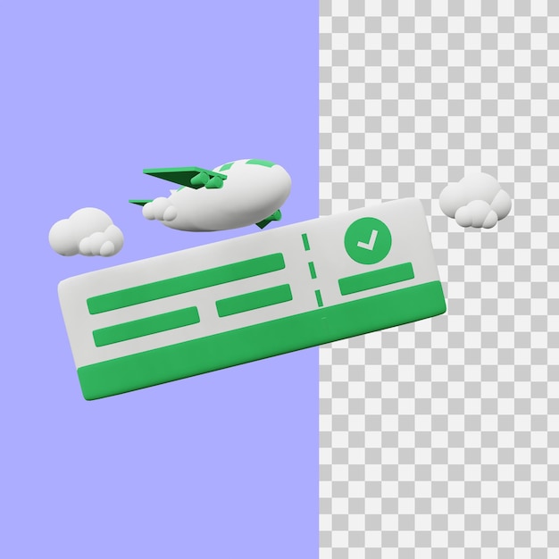 3d rendering ticket icon