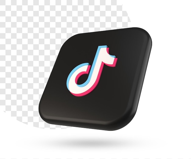 3d рендеринг логотипа tik tok для дизайна социальных сетей с прозрачным фоном