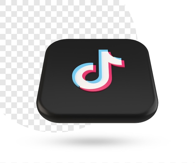3d rendering tik tok logo for social media design with transparent background