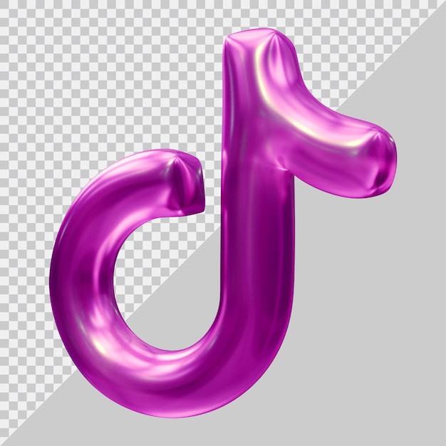 3d rendering of tiktok icon social media concept