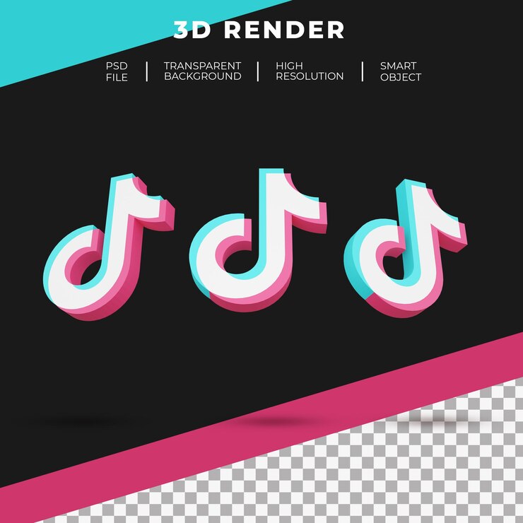 3d rendering tiktok logo isolated