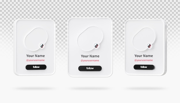 3d-rendering tiktok-profielverzamelingen