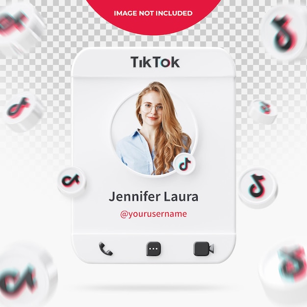 Profilo tiktok di rendering 3d