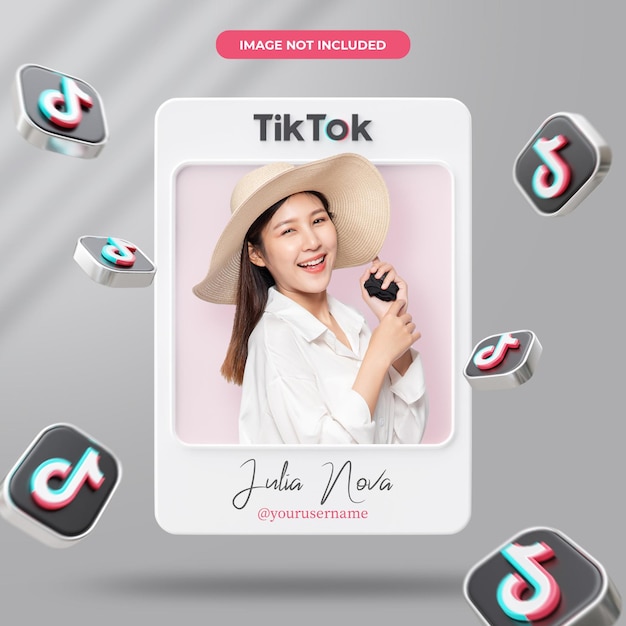 Profilo tiktok di rendering 3d