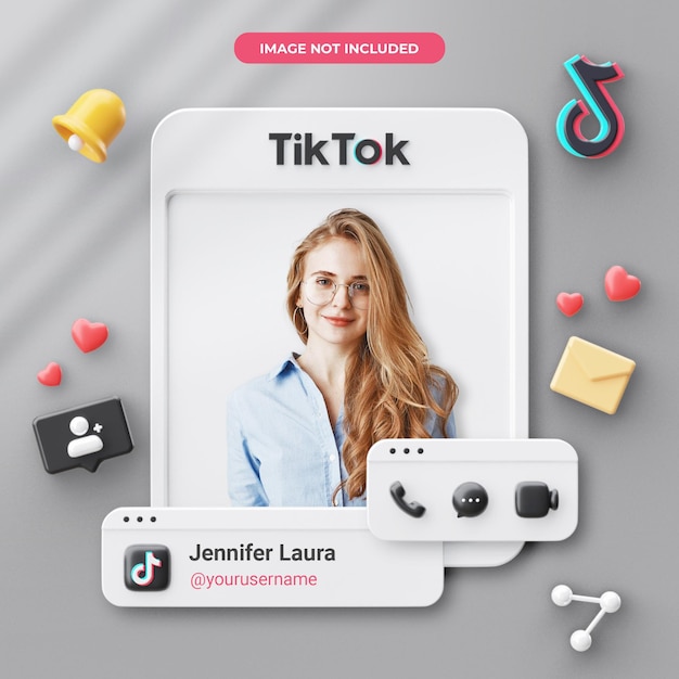 3d 렌더링 TikTok 프로필