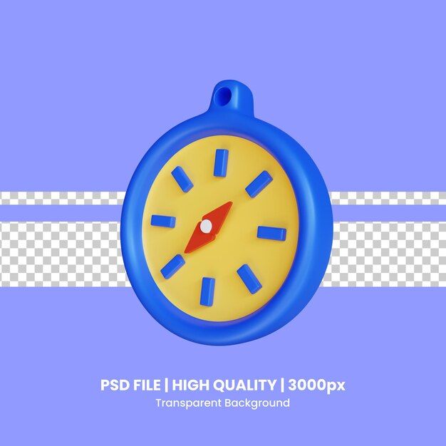 3d rendering time icon object premium psd