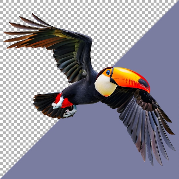 3d rendering of a toco toucan on transparent background ai generated