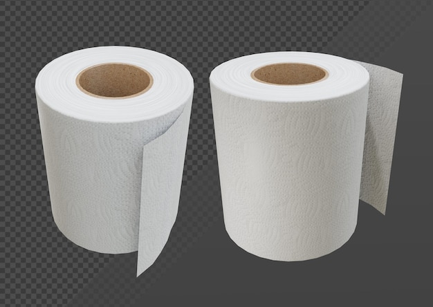 PSD 3d rendering toilet tissue paper perspective view