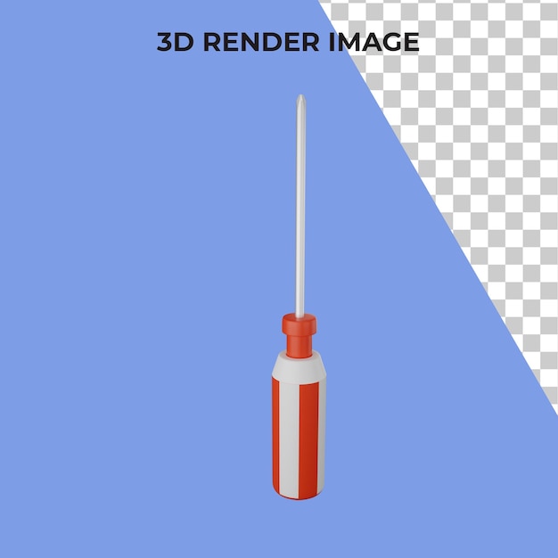 PSD 3d rendering tool screwdriver premium psd