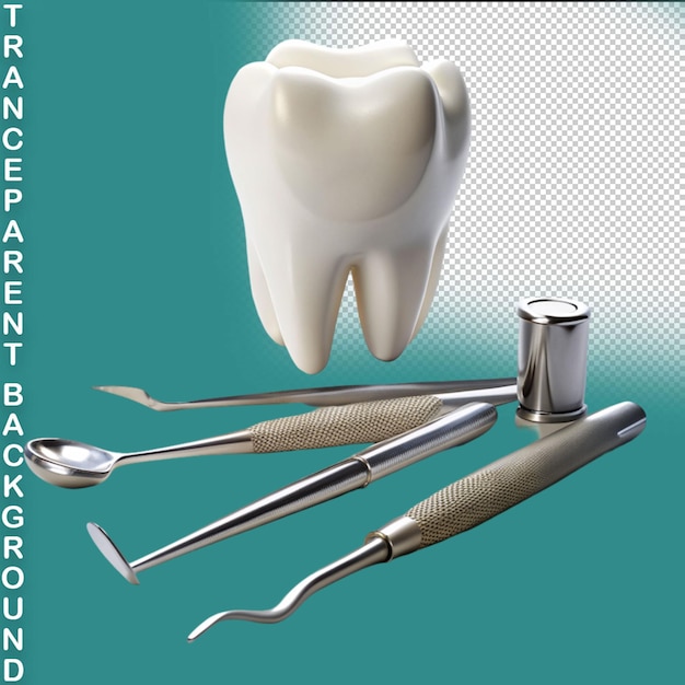 PSD 3dレンダリング 歯科医のピークを透明な背景に
