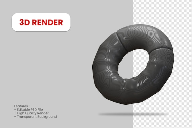 3d-rendering torus pictogram geïsoleerd