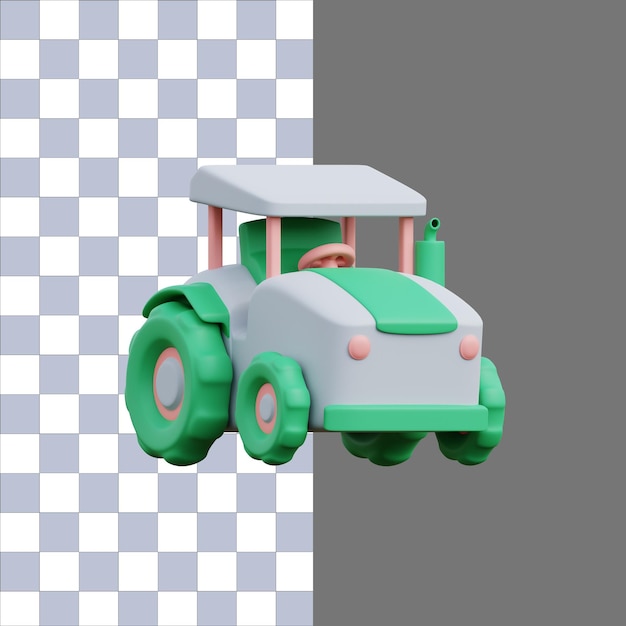 3d rendering of a tractor farming icon