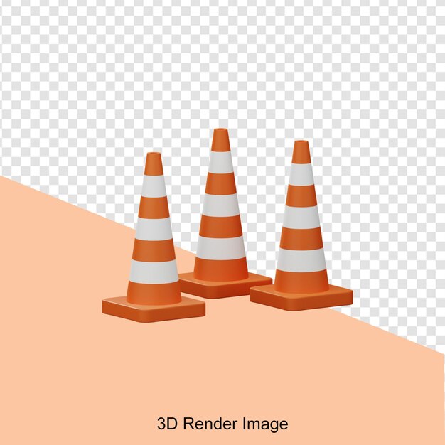 PSD rendering 3d del cono stradale