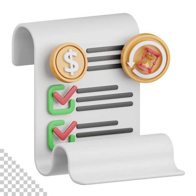 3d rendering transaction history isolated useful for payment money and transaction design element