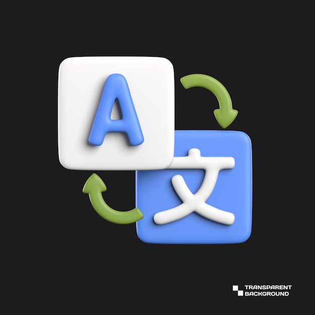 PSD 3d rendering translate application icon