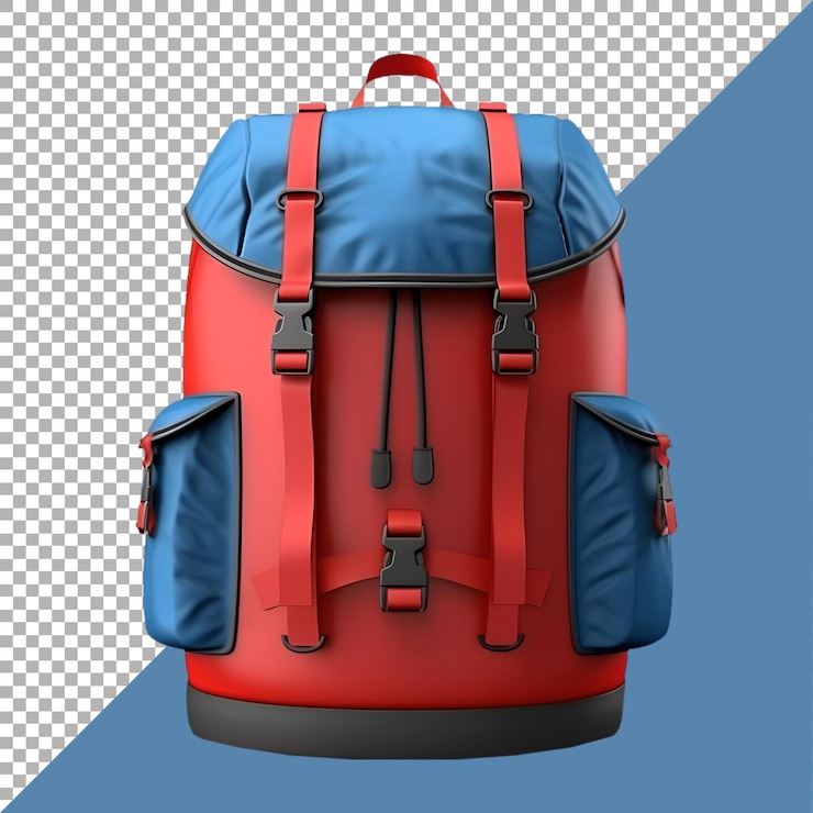 PSD 3d rendering of a traveler bag on transparent background ai generated
