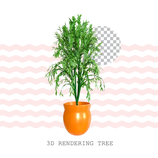 3d rendering tree pot plant