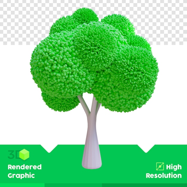 Albero di rendering 3d con canale alfa