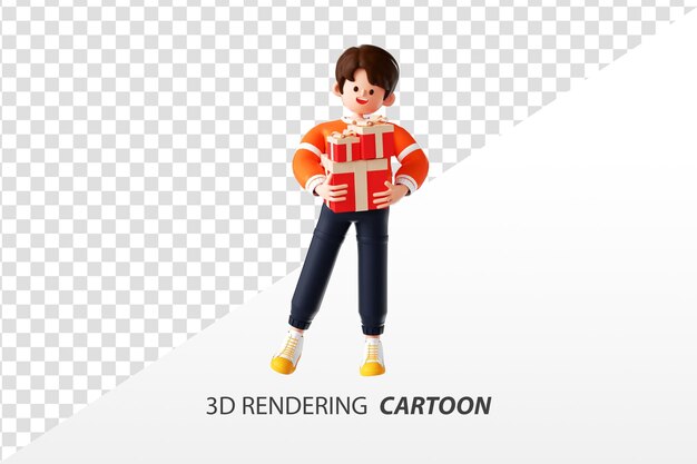 3d-rendering trendy cartoon winkelen man illustratie