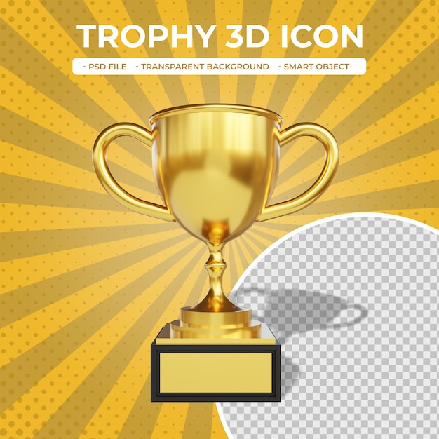 PSD 3d-rendering trofee pictogram