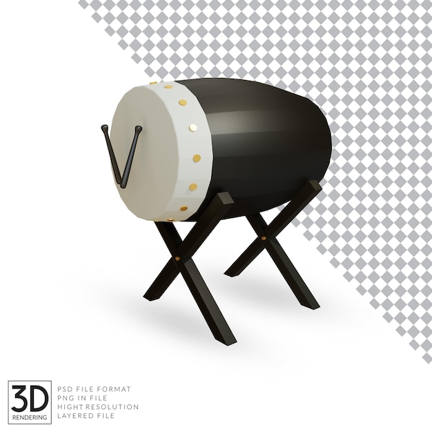 3D-rendering trommel illustratie ramadan pictogram element