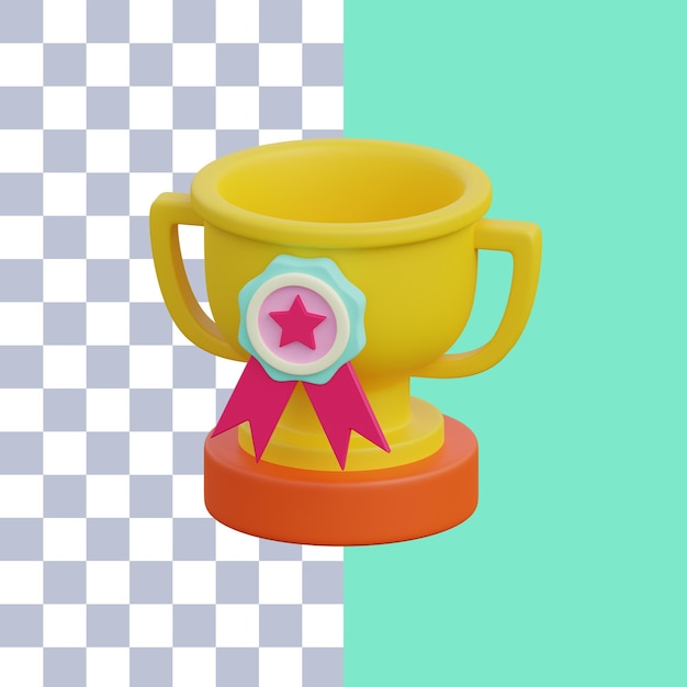 PSD 3d rendering of a trophy education icon